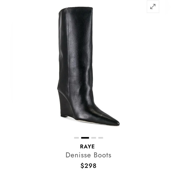 RAYE Black Wedge Boots - Picture 2 of 8